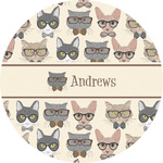 Hipster Cats Multipurpose Round Labels - 5" (Personalized)