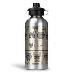 Hipster Cats Water Bottle - Aluminum - 20 oz (Personalized)