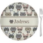 Hipster Cats Glass Appetizer / Dessert Plate 8" (Personalized)