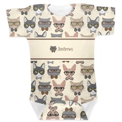 Hipster Cats Baby Bodysuit 3-6 (Personalized)