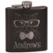 Hipster Cats Black Flask - Engraved Front