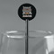 Hipster Cats Black Plastic 5.5" Stir Stick - Round - Main