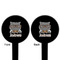 Hipster Cats Black Plastic 6" Food Pick - Round - Double Sided - Front & Back