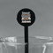 Hipster Cats Black Plastic 7" Stir Stick - Round - Main