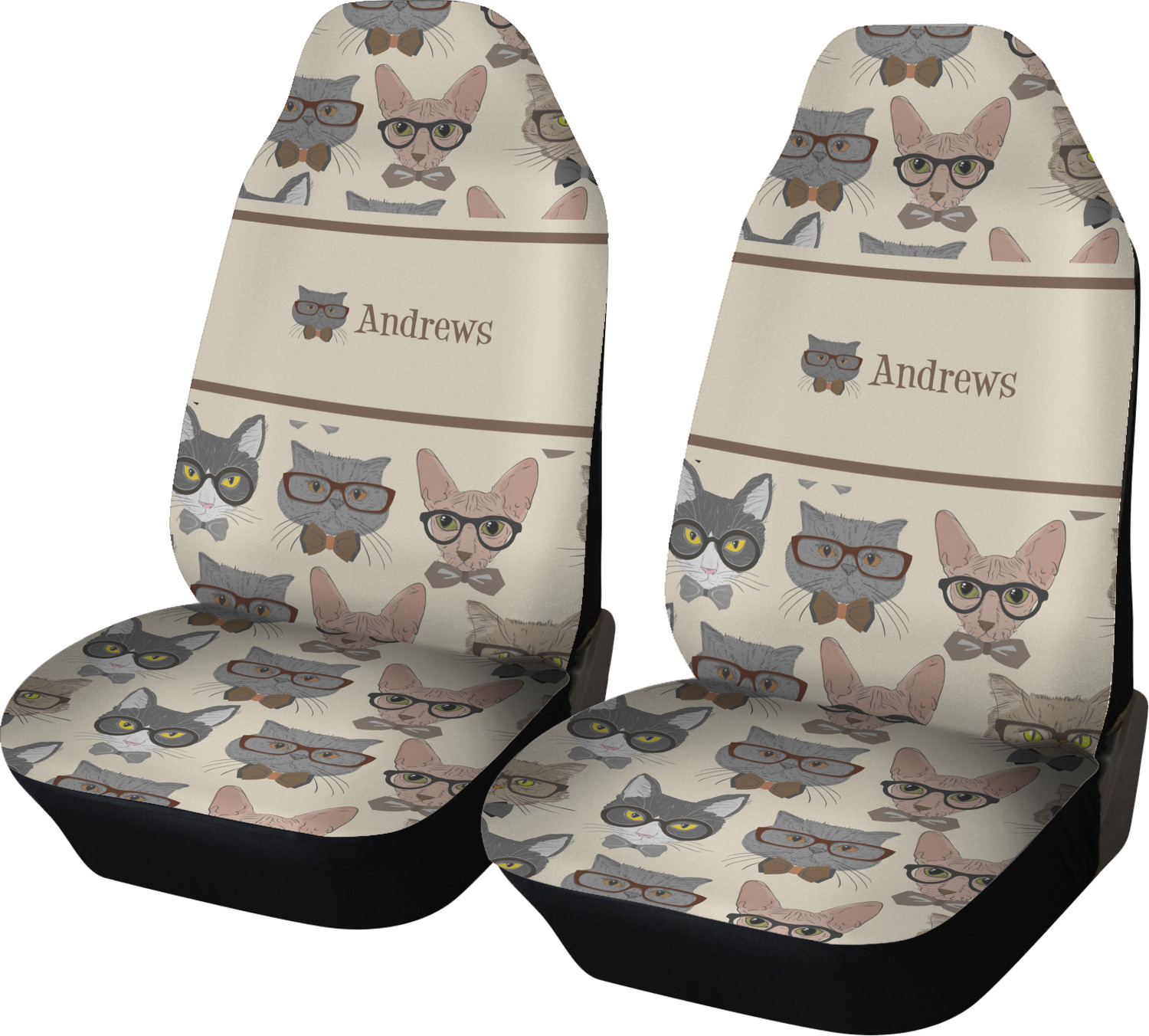 Cat print outlet car seat covers