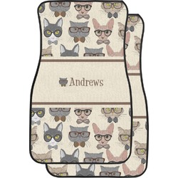 Hipster Cats Car Floor Mats (Front Seat) (Personalized)