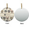 Hipster Cats Ceramic Flat Ornament - Circle Front & Back (APPROVAL)