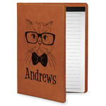 Hipster Cats Leatherette Portfolio with Notepad - Small - Single Sided (Personalized)