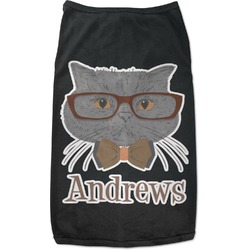 Hipster Cats Black Pet Shirt - L (Personalized)
