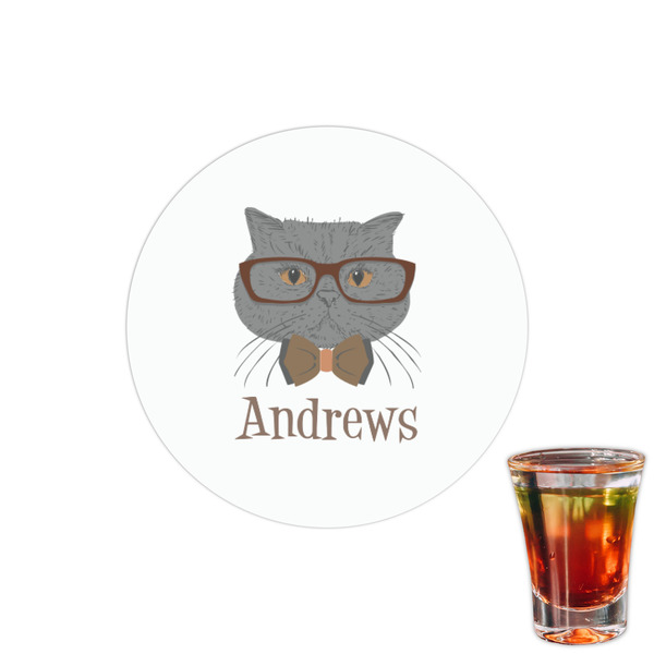 Custom Hipster Cats Printed Drink Topper - 1.5" (Personalized)