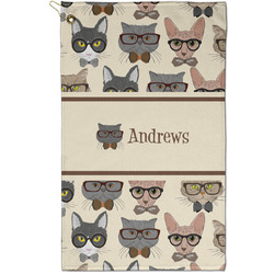 Hipster Cats Golf Towel - Poly-Cotton Blend - Small w/ Name or Text