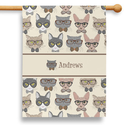Hipster Cats 28" House Flag - Double Sided (Personalized)