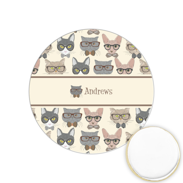 Custom Hipster Cats Printed Cookie Topper - 1.25" (Personalized)