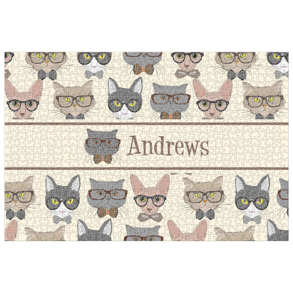 Custom Hipster Cats Jigsaw Puzzle - 1000-piece (Personalized)