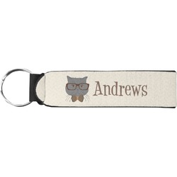 Hipster Cats Neoprene Keychain Fob (Personalized)