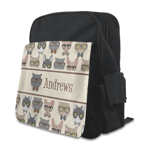 Custom Hipster Cats Preschool Backpack (Personalized)