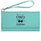 Hipster Cats Ladies Wallet - Leather - Teal - Front View