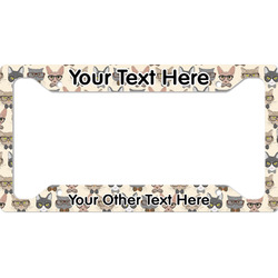 Hipster Cats License Plate Frame - Style A (Personalized)