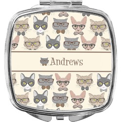 Hipster Cats Compact Makeup Mirror (Personalized)