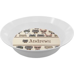Hipster Cats Melamine Bowl - 12 oz (Personalized)