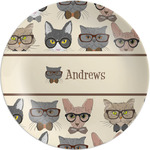 Hipster Cats Melamine Plate (Personalized)