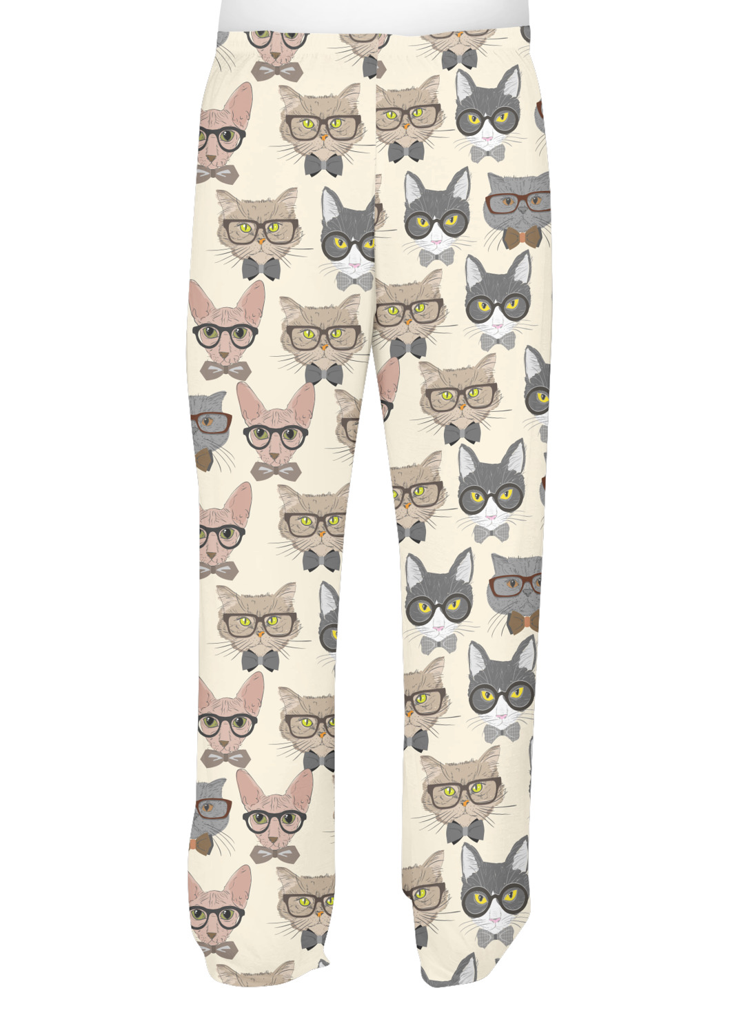 Hipster Cats Design Custom Mens Pajama Pants