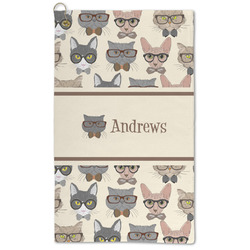 Hipster Cats Microfiber Golf Towel (Personalized)