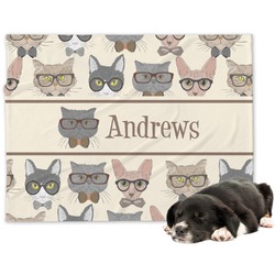 Hipster Cats Dog Blanket - Regular (Personalized)