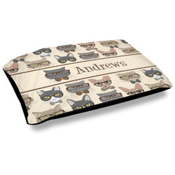 Hipster Cats Dog Bed w/ Name or Text