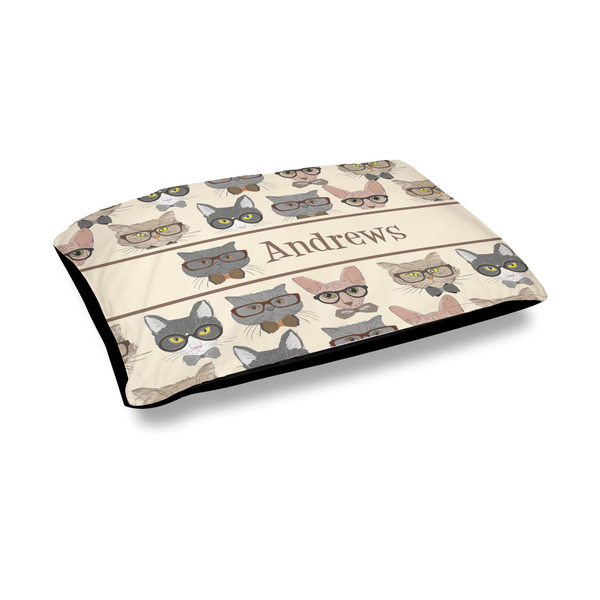 Custom Hipster Cats Outdoor Dog Bed - Medium (Personalized)