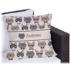 Hipster Cats Outdoor Pillow - 16" (Personalized)