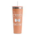 Hipster Cats RTIC Everyday Tumbler with Straw - 28oz - Peach - Single-Sided (Personalized)