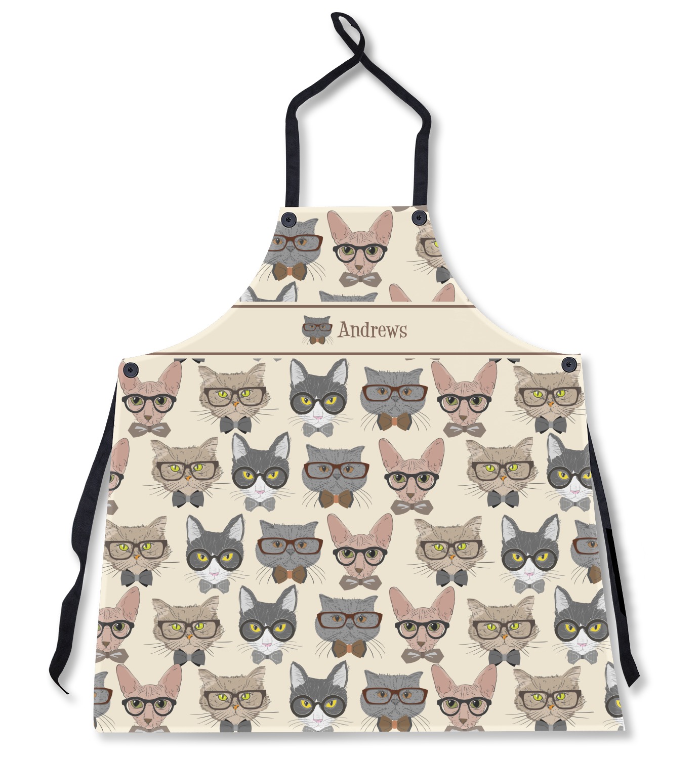 Custom Hipster Cats Apron w/ Name or Text | YouCustomizeIt