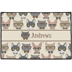 Hipster Cats Door Mat - 36"x24" (Personalized)