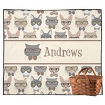 Hipster Cats Outdoor Picnic Blanket (Personalized)