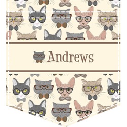 Hipster Cats Iron On Faux Pocket (Personalized)