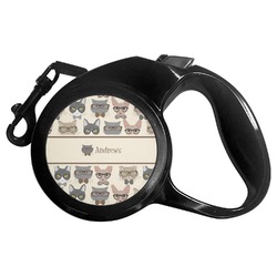Hipster Cats Retractable Dog Leash (Personalized)