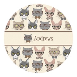 Hipster Cats Round Decal - Large (Personalized)