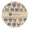 Hipster Cats Round Linen Placemats - FRONT (Double Sided)