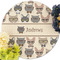 Hipster Cats Round Linen Placemats - Front (w flowers)