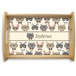 Hipster Cats Natural Wooden Tray - Small (Personalized)