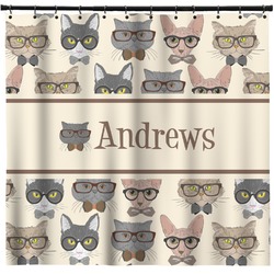 Hipster Cats Shower Curtain - 71" x 74" (Personalized)