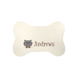 Hipster Cats Bone Shaped Dog Food Mat (Small) (Personalized)