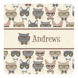 Hipster Cats Square Decal - XLarge (Personalized)
