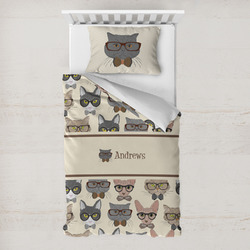 Hipster Cats Toddler Bedding Set - With Pillowcase (Personalized)