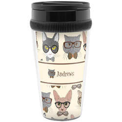 Hipster Cats Acrylic Travel Mug without Handle (Personalized)