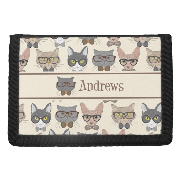 Custom Hipster Cats Trifold Wallet (Personalized)