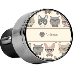 Hipster Cats USB Car Charger (Personalized)