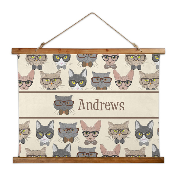 Custom Hipster Cats Wall Hanging Tapestry - Wide (Personalized)