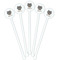 Hipster Cats White Plastic 5.5" Stir Stick - Fan View